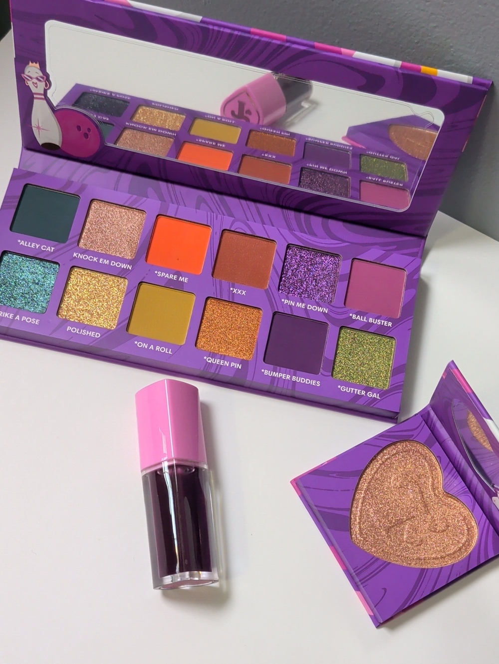 Trixie Cosmetics Queen Pin Palette & Highlight with Purple Lip Gloss